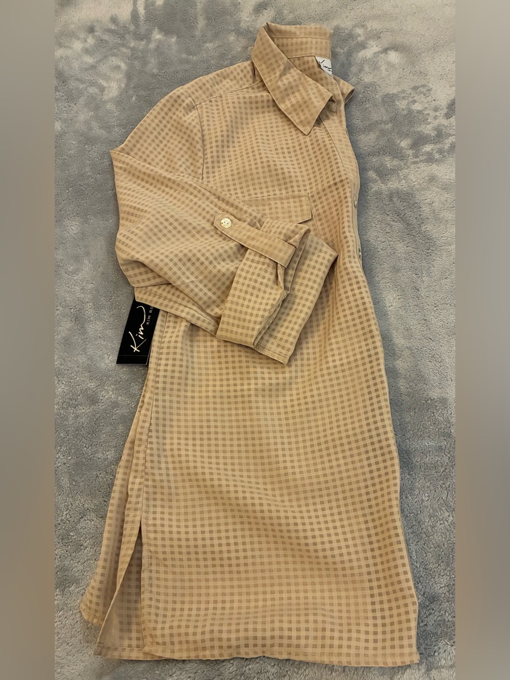 Women’s Kim Roger’s Brand Tan Button-Front Casual Shirt Size Petite Medium - Picture 11 of 11